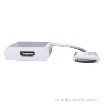 Adapter for Apple to HDMI, 30-pin Dock Male to Female, Simulates Apple Third Generation